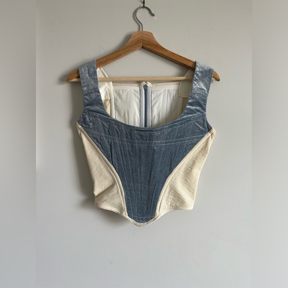 Vivienne Westwood Tops - Vivienne Westwood Corset Vintage 1987 Documented Blue Metallic Archival Designer